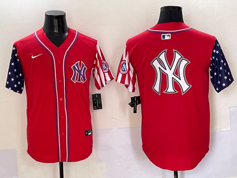 Men New York Yankees Blank Red a generation of national flags Jointly Name 2025 Nike MLB Jersey style 29